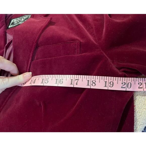 Vintage Changing Scene Velour Two Button Blazer Size 14 Berry Red Wine Cosplay - Picture 7 of 10